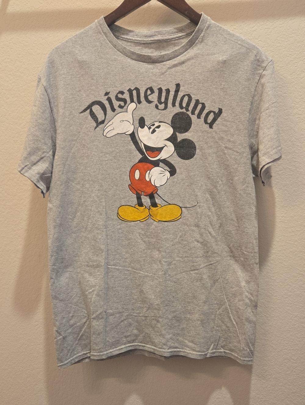Disney Land Grey Short Sleeve Tee with Mickey Graphic